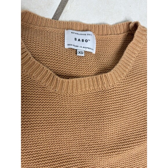 Sabo Australia Noelle Chunky Sand Gold Sweater Short Set Cotton XS cute!!! - Picture 4 of 7